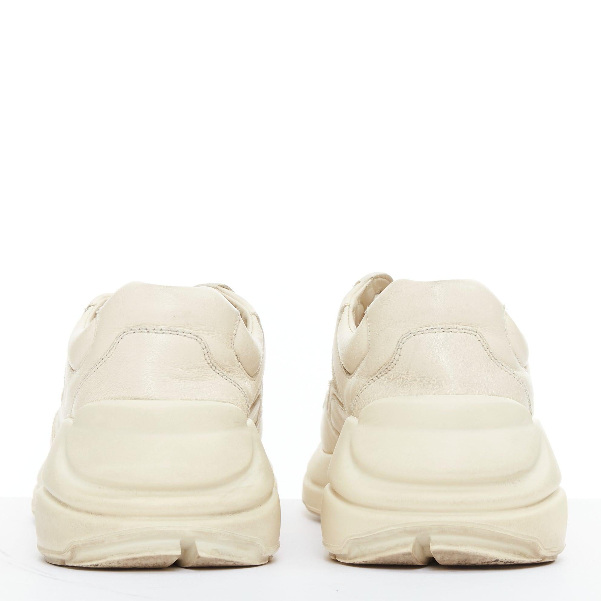 Donna A. Michel, Rhyton in pelle color crema, scarpe da ginnastica con lacci, EU37 in vendita