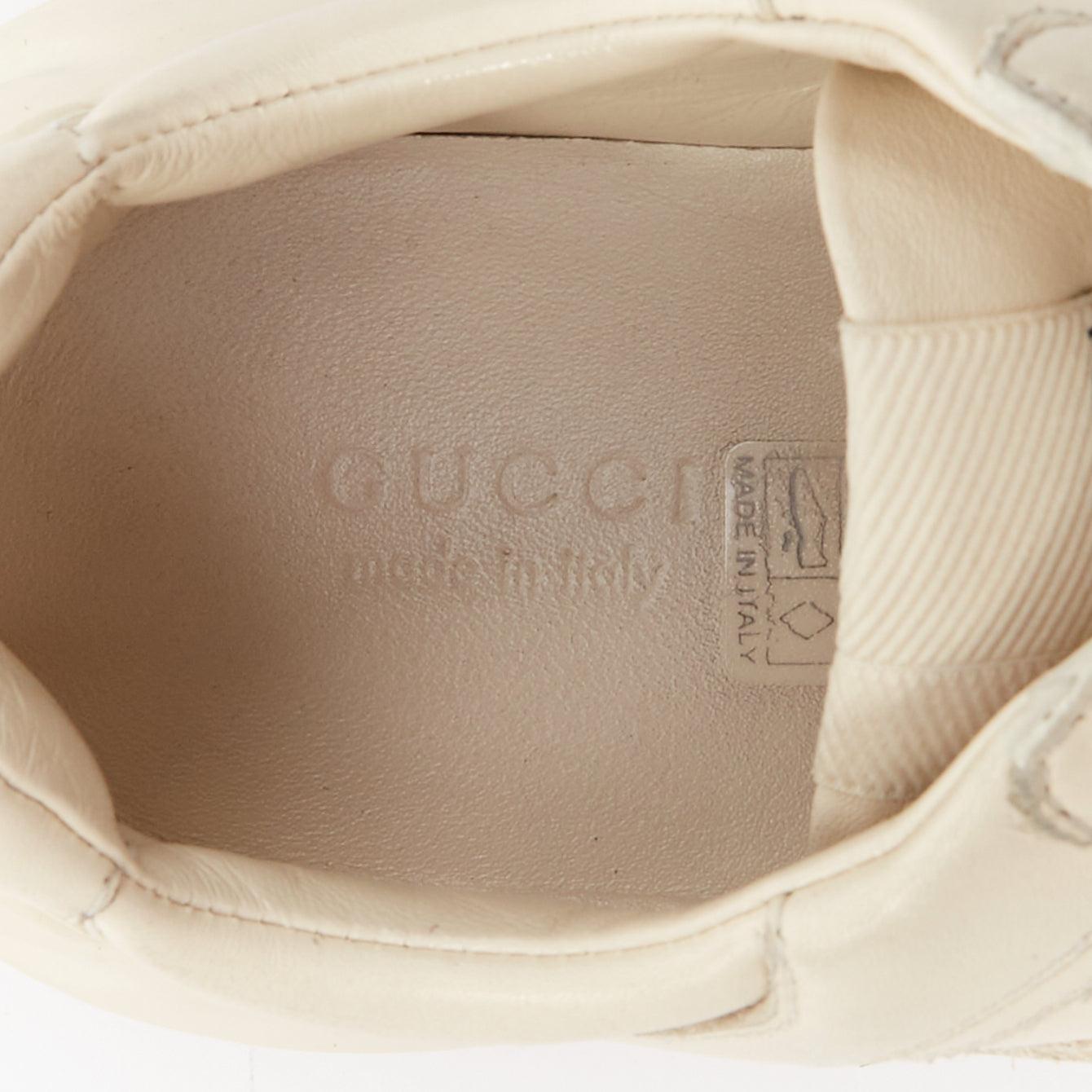 A. Michel, Rhyton in pelle color crema, scarpe da ginnastica con lacci, EU37 in vendita 4
