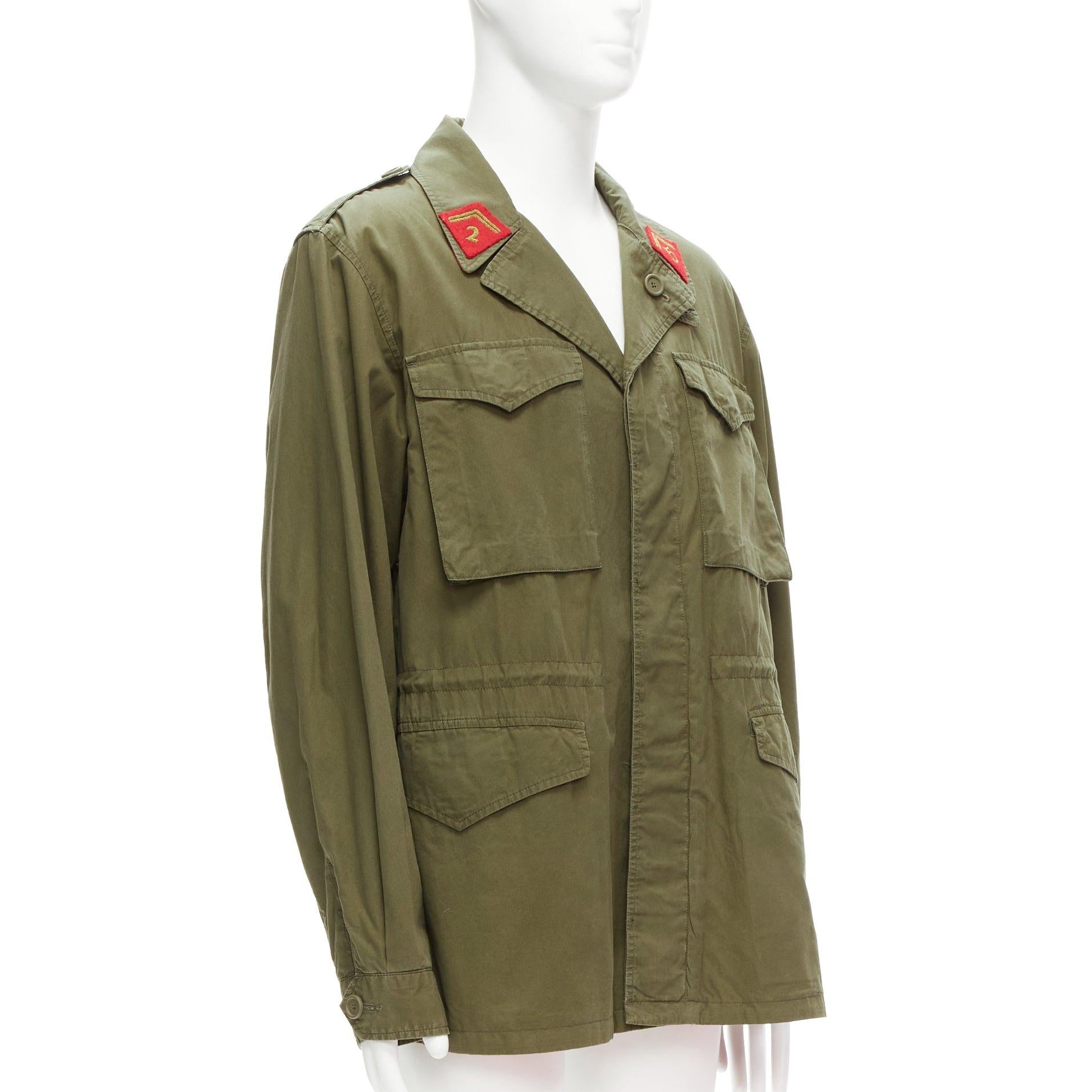 GUCCI Alessandro Michele Vintage Logo dragon embroidery green field jacket IT50 L
Reference: TGAS/D00851
Brand: Gucci
Designer: Alessandro Michele
Material: Cotton
Color: Khaki, Yellow
Pattern: Ethnic
Closure: Button
Lining: Red Fabric
Extra