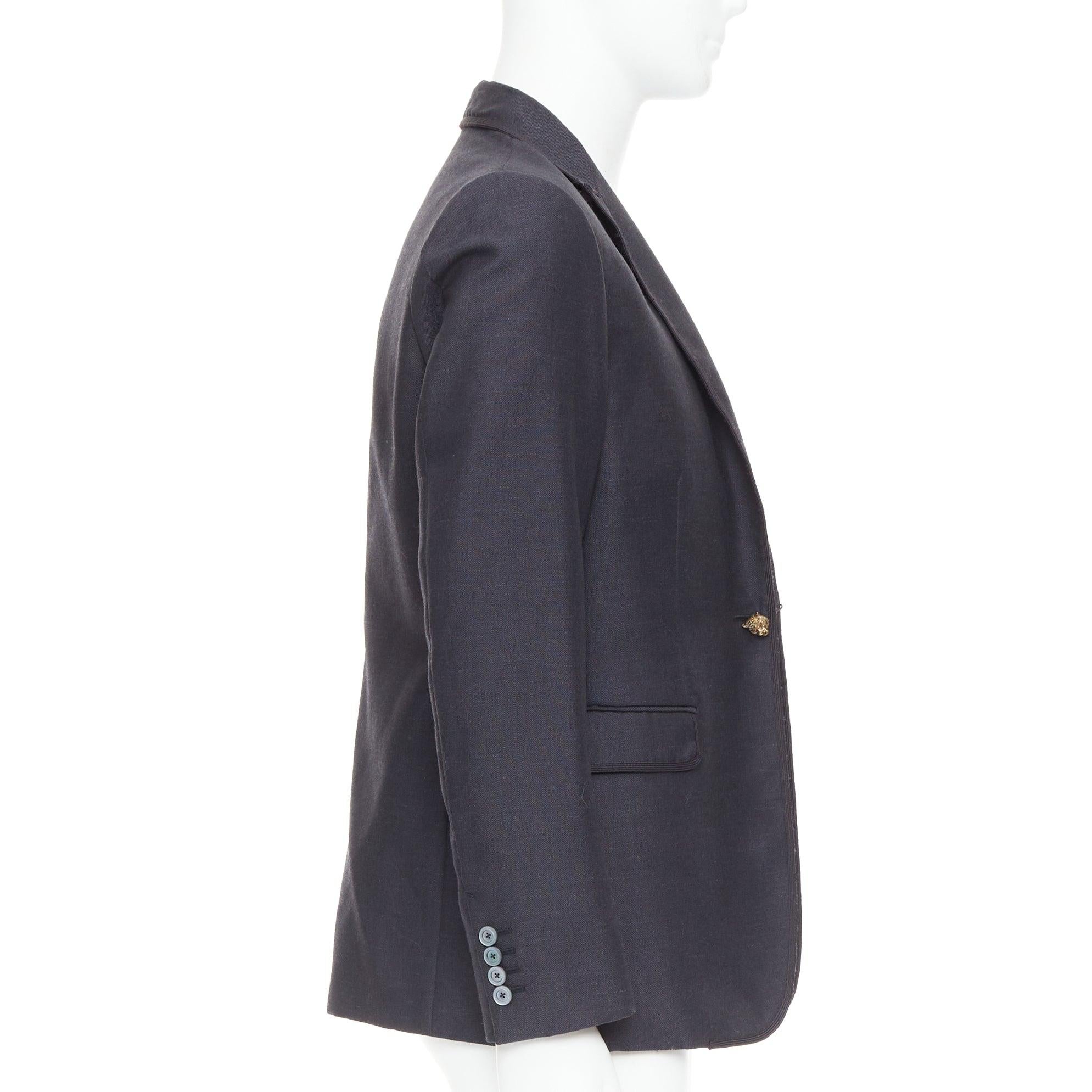 Alessandro Michele blazer in lana e mohair con doppio bottone tigrato in bronzo IT52 XL In condizioni Nuovo in vendita a Hong Kong, NT
