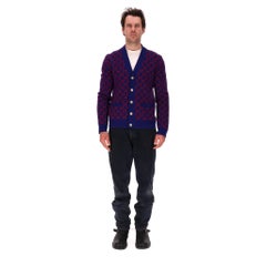Gucci All Over 'GG' Logo Wool V Neck Cardigan