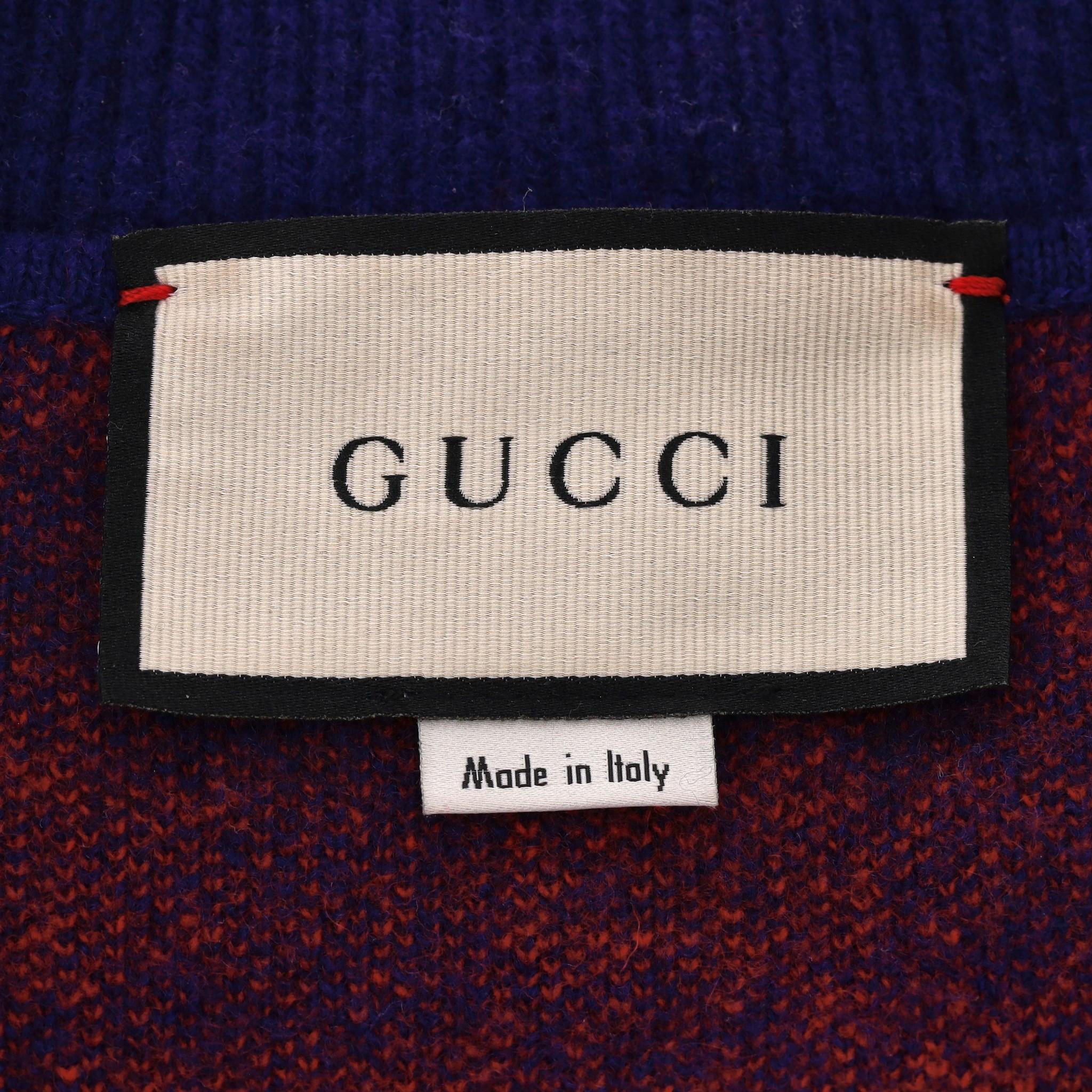 Gucci All Over 'GG' Logo-Strickjacke mit V-Ausschnitt aus Wolle im Angebot 2