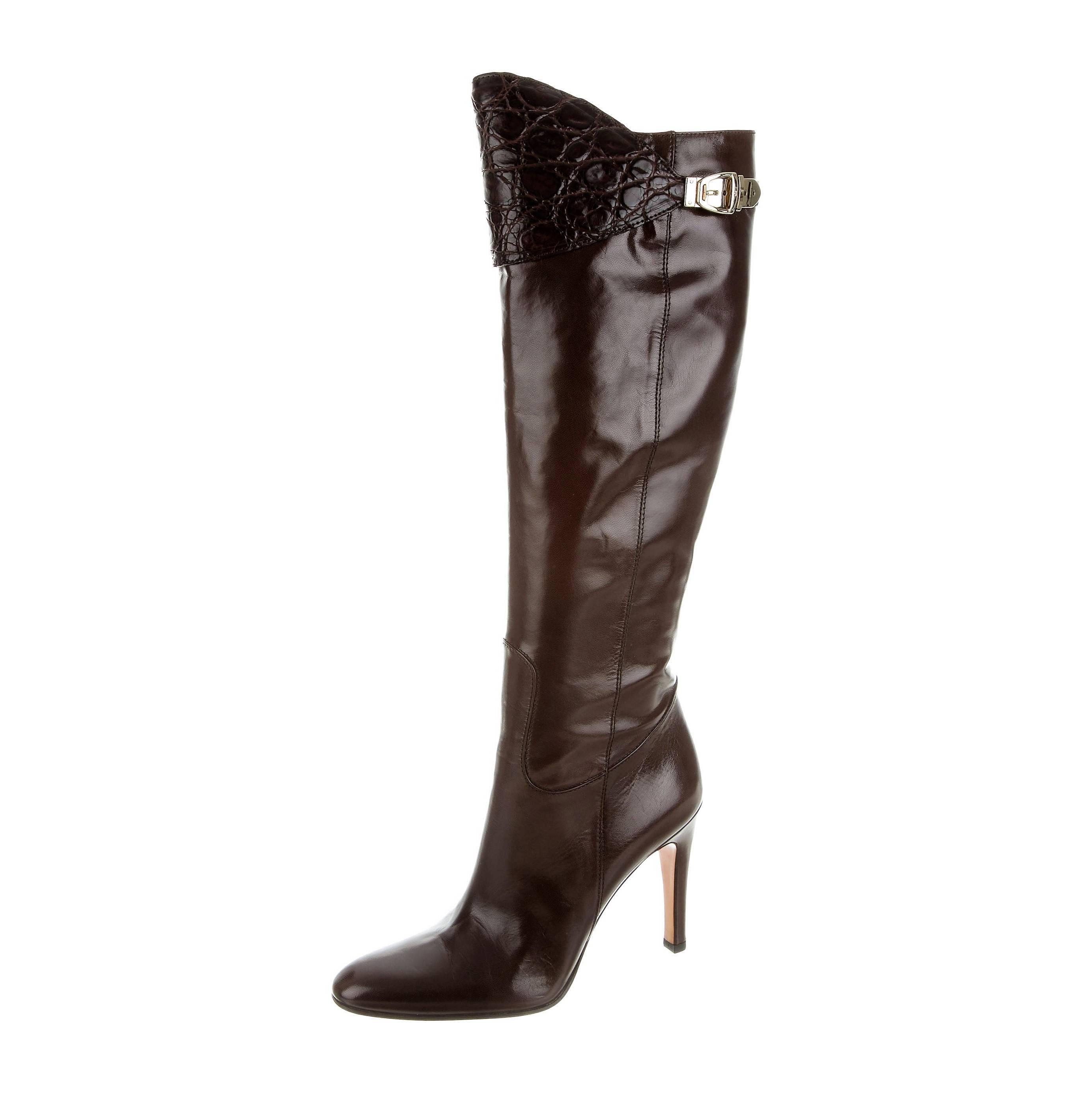 Women's Gucci Alligator and Leather Boots Rare Fall Winter 2005 Sz 8