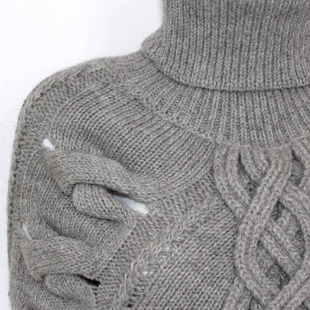 Gray Gucci Alpaca Sleeveless Turtleneck S