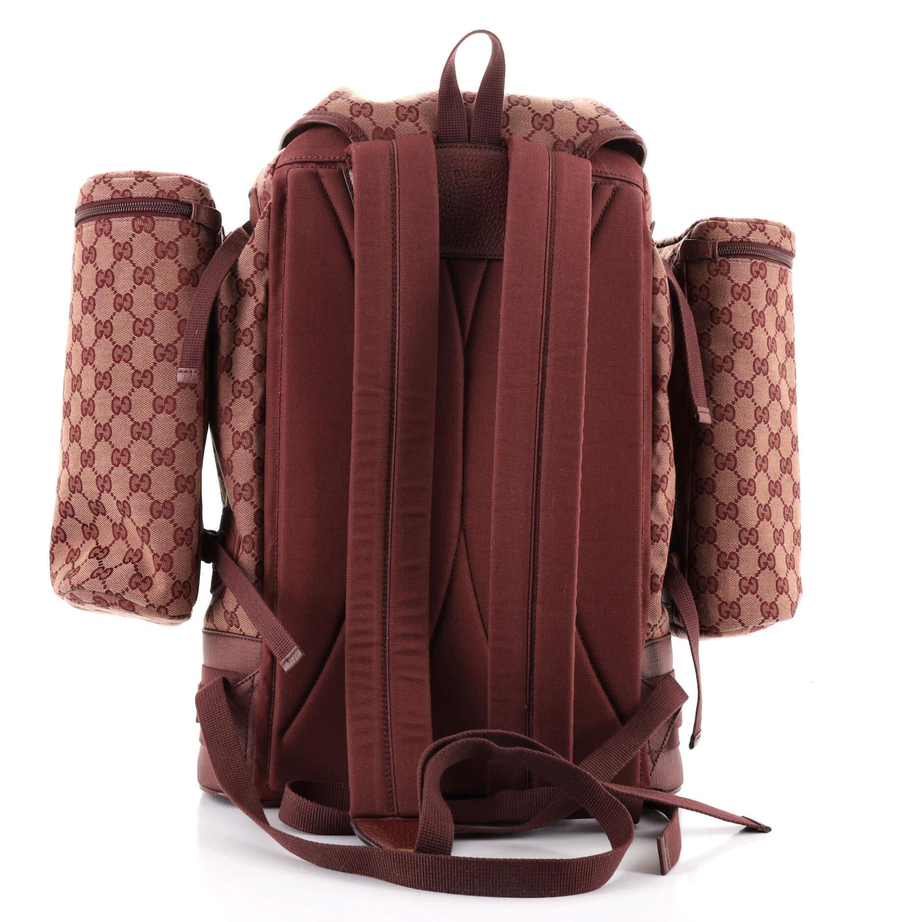 Gucci Alpina Trekking Backpack GG Canvas Large In Good Condition In NY, NY