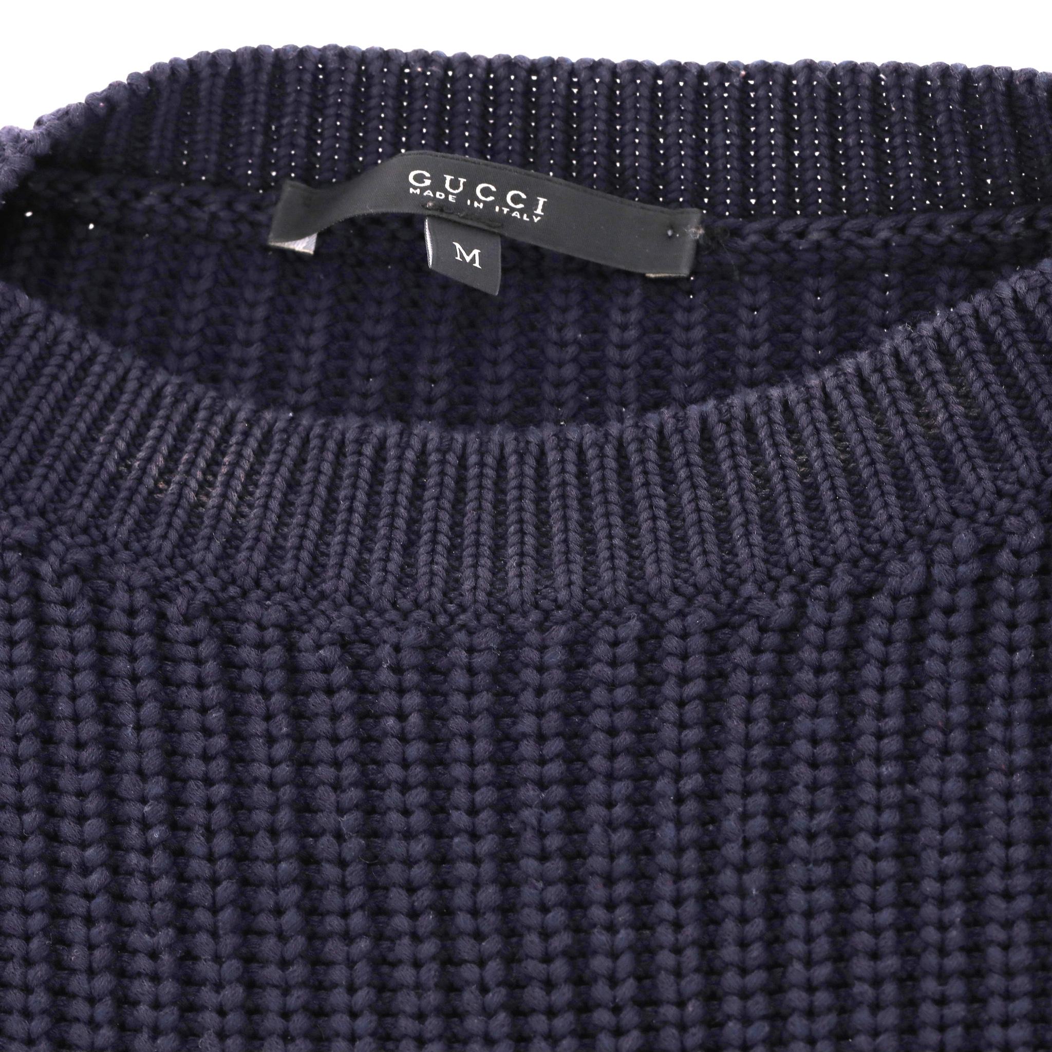 Gucci Anchor Crest Chunky Cotton Knit Jumper For Sale 5