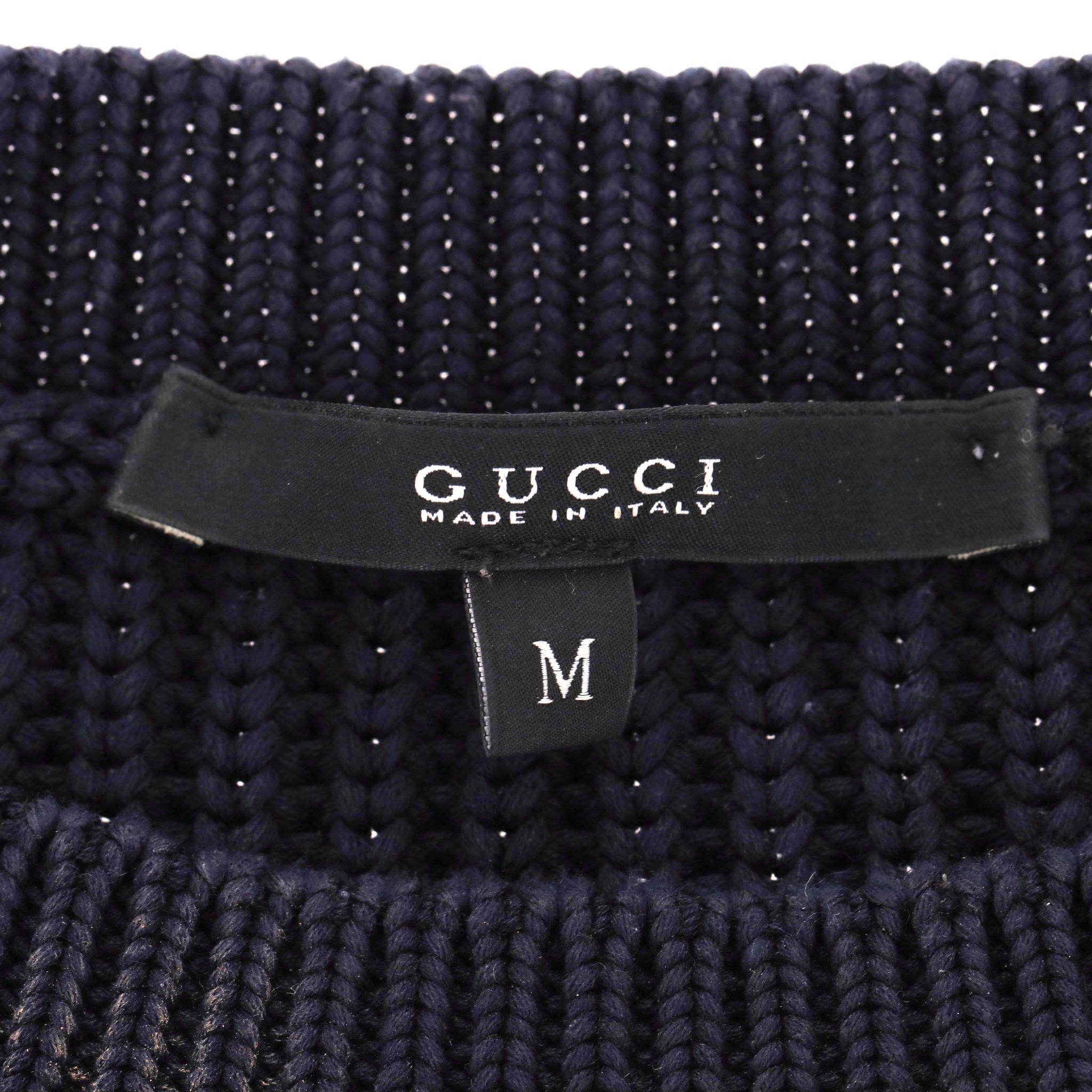 Gucci Anchor Crest Chunky Cotton Knit Jumper For Sale 1