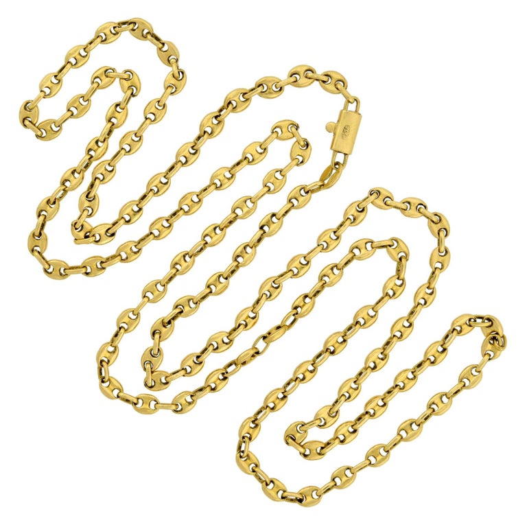 Gucci Anchor Link Chain Necklace at 1stDibs | 32 gold necklace