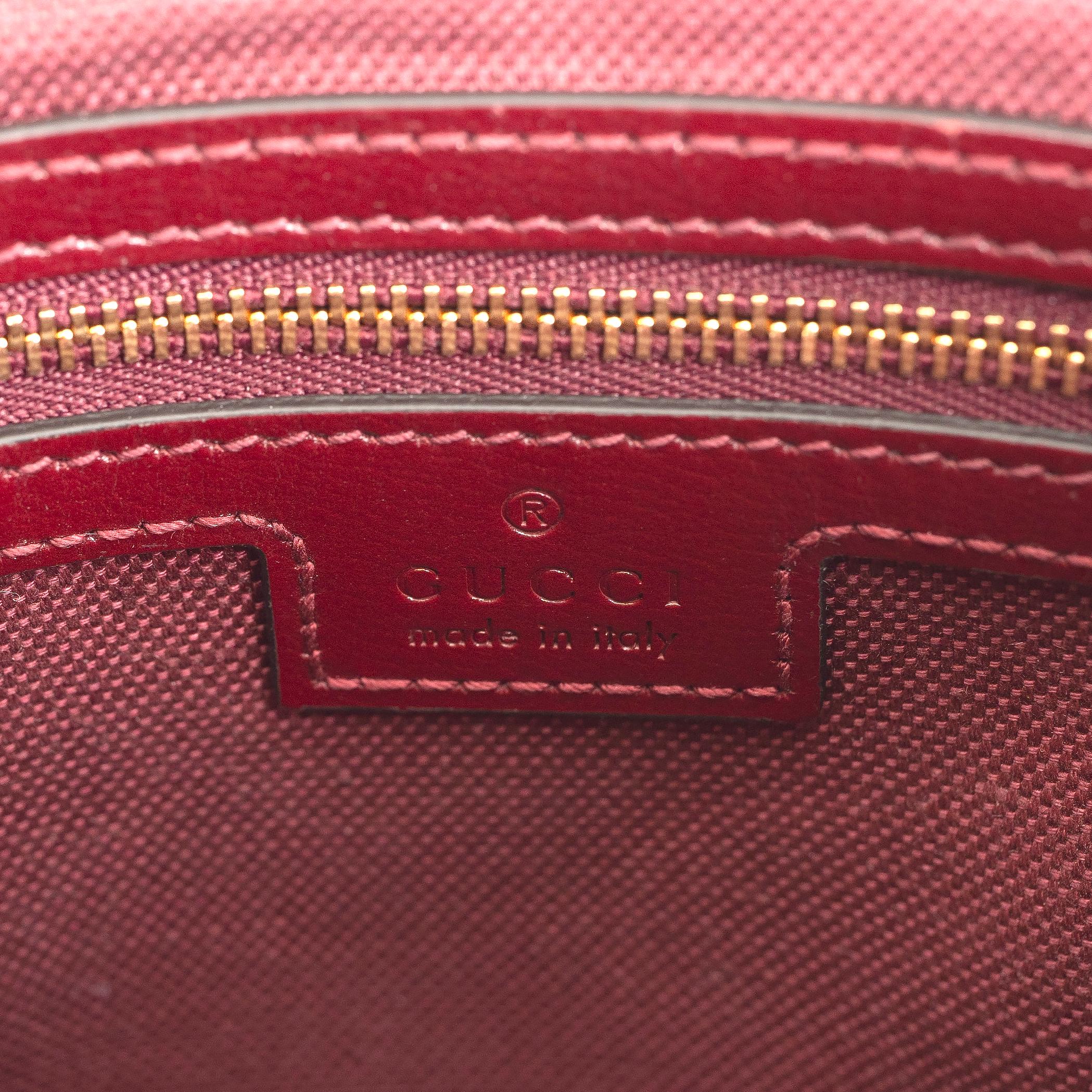 Bolso bandolera GUCCI Ancora de piel roja 2024 MINI BUCKET 2