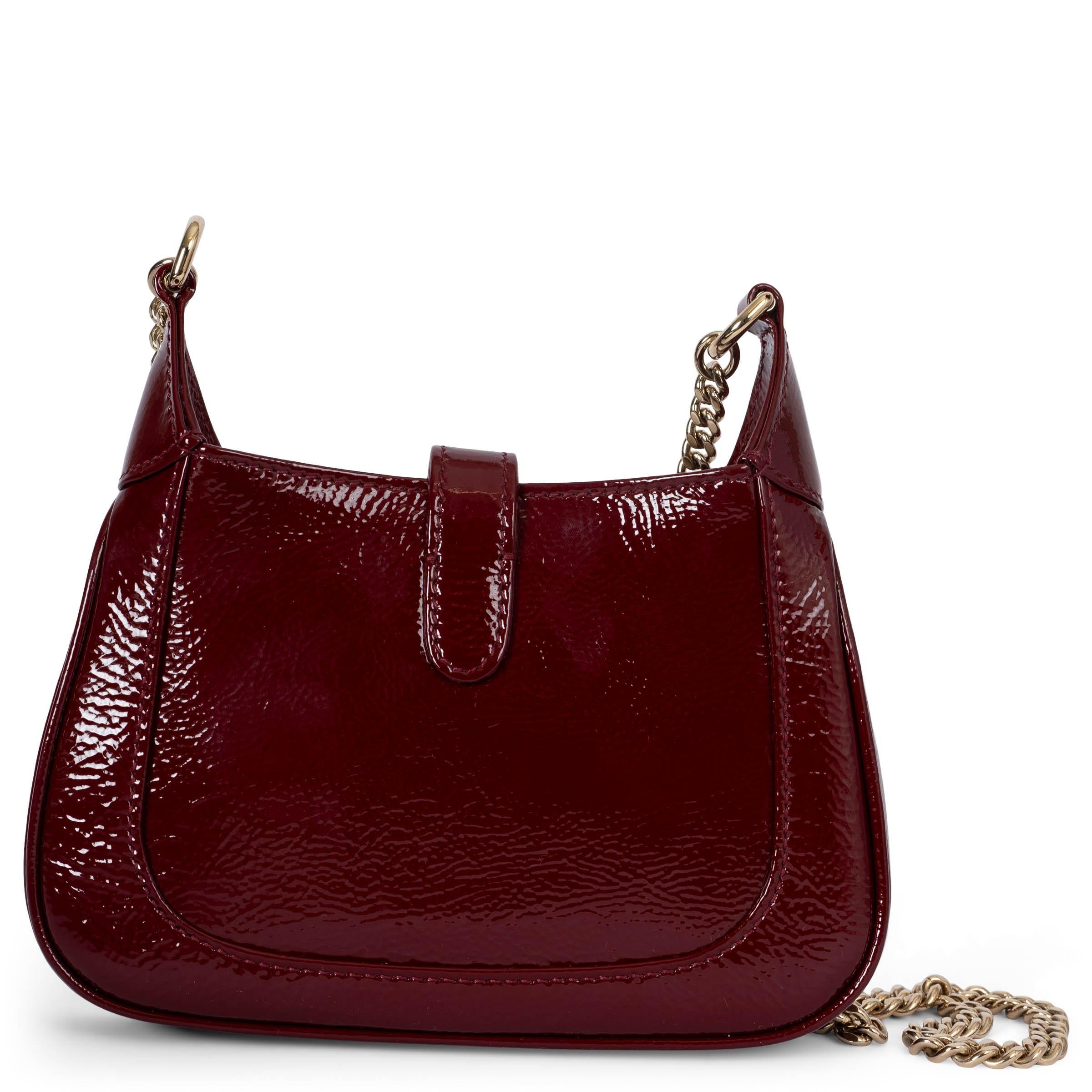 Black GUCCI Ancona red patent leather JACKIE NOTTE MINI Shoulder Bag