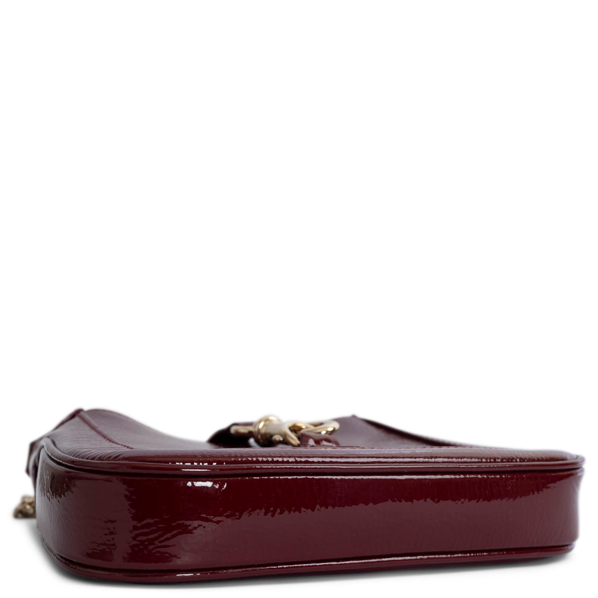 GUCCI Ancona red patent leather JACKIE NOTTE MINI Shoulder Bag In Excellent Condition In Zürich, CH