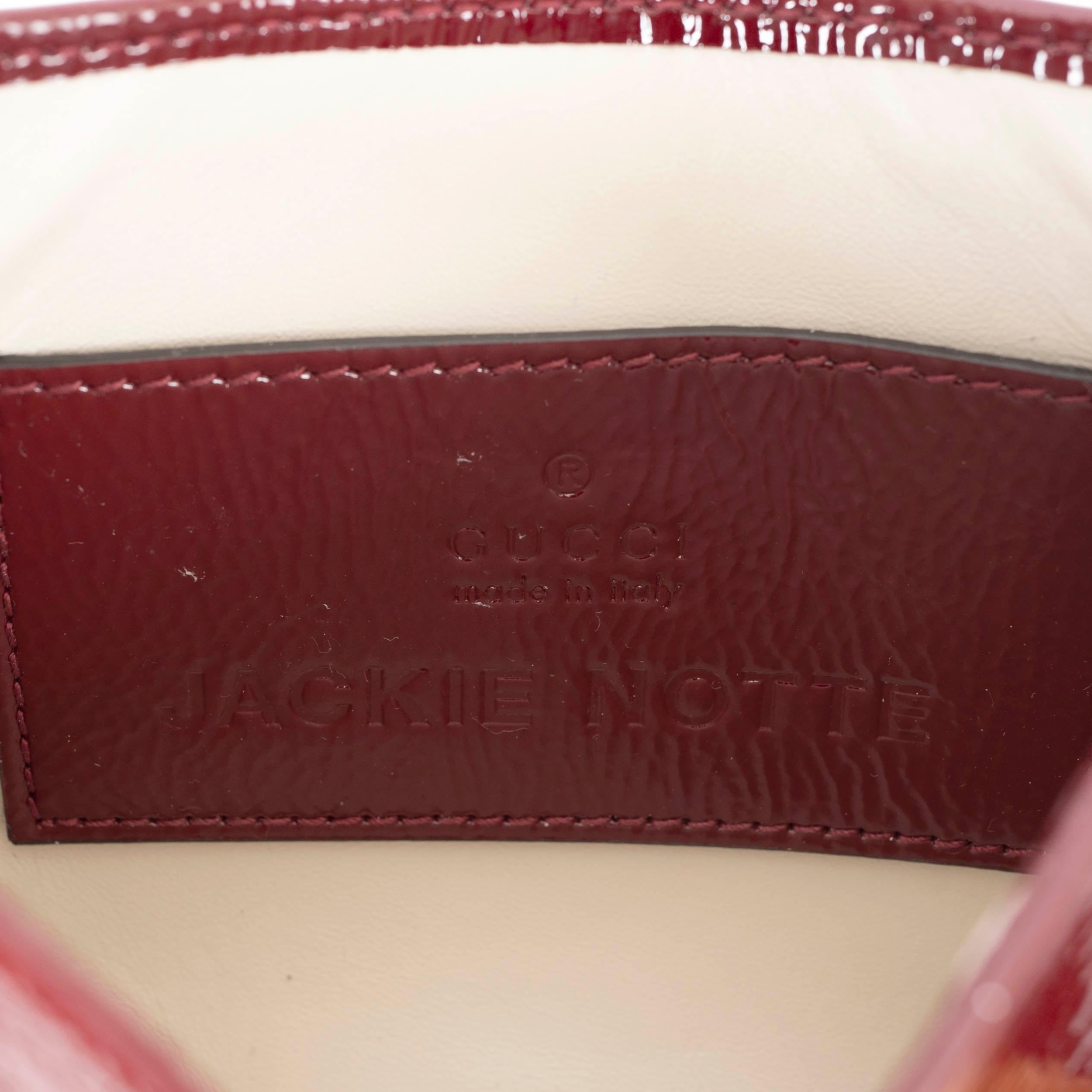 GUCCI Ancona red patent leather JACKIE NOTTE MINI Shoulder Bag 2