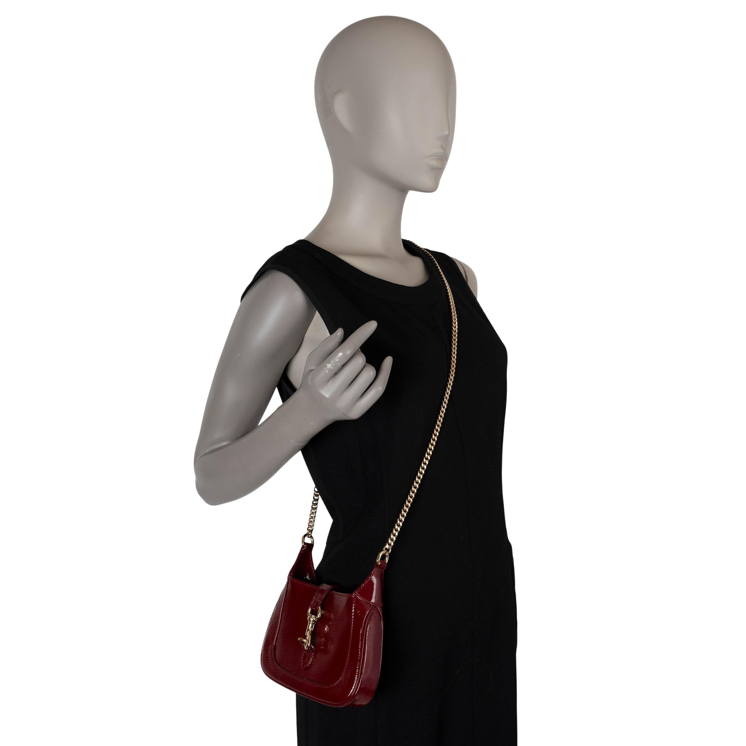 GUCCI Ancona red patent leather JACKIE NOTTE MINI Shoulder Bag 3