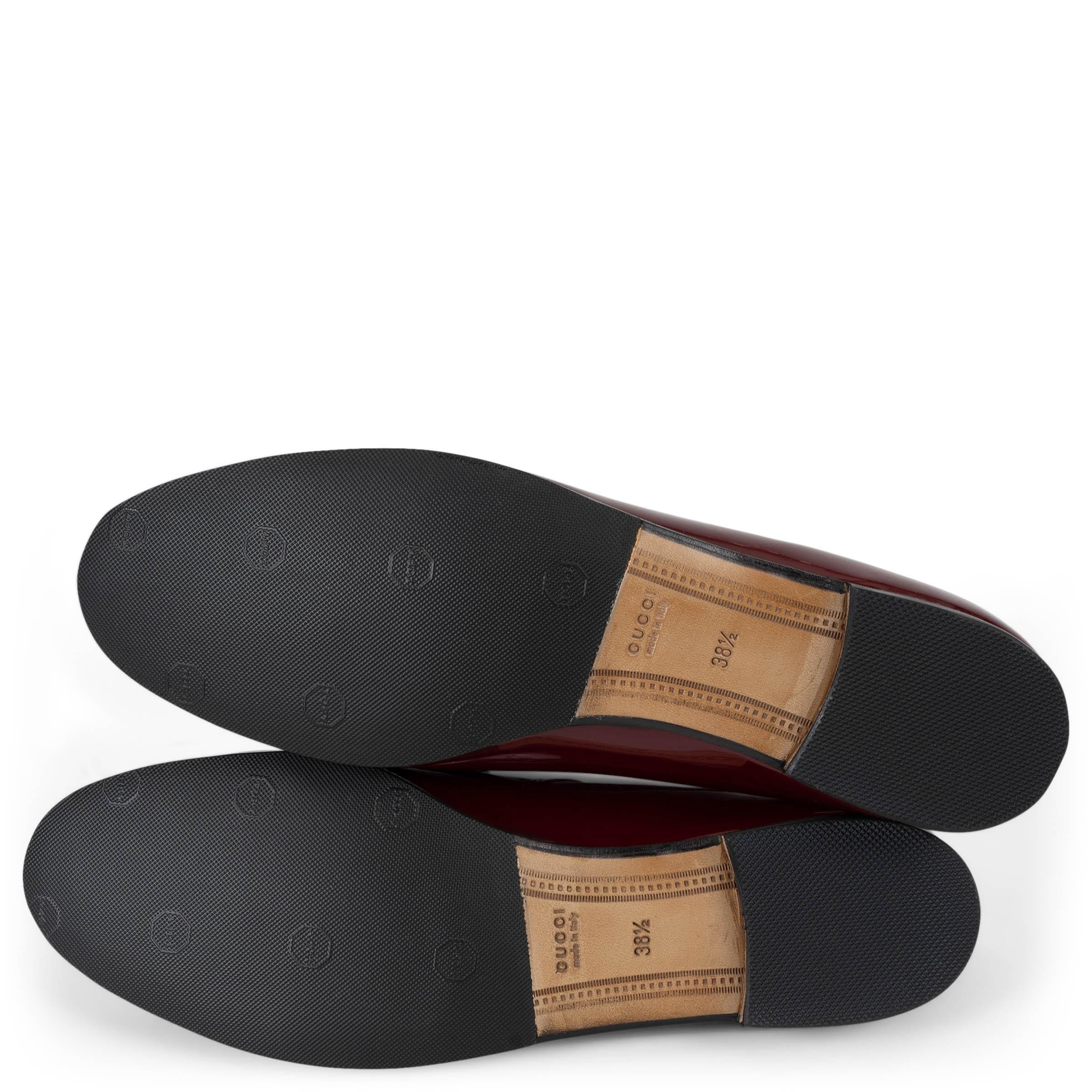 GUCCI Ancora burgundy patent leather JORDAAN Loafers Shoes 38.5 For Sale 3