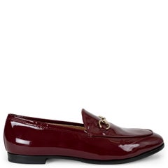 GUCCI Ancora burgundy patent leather JORDAAN Loafers Shoes 38.5