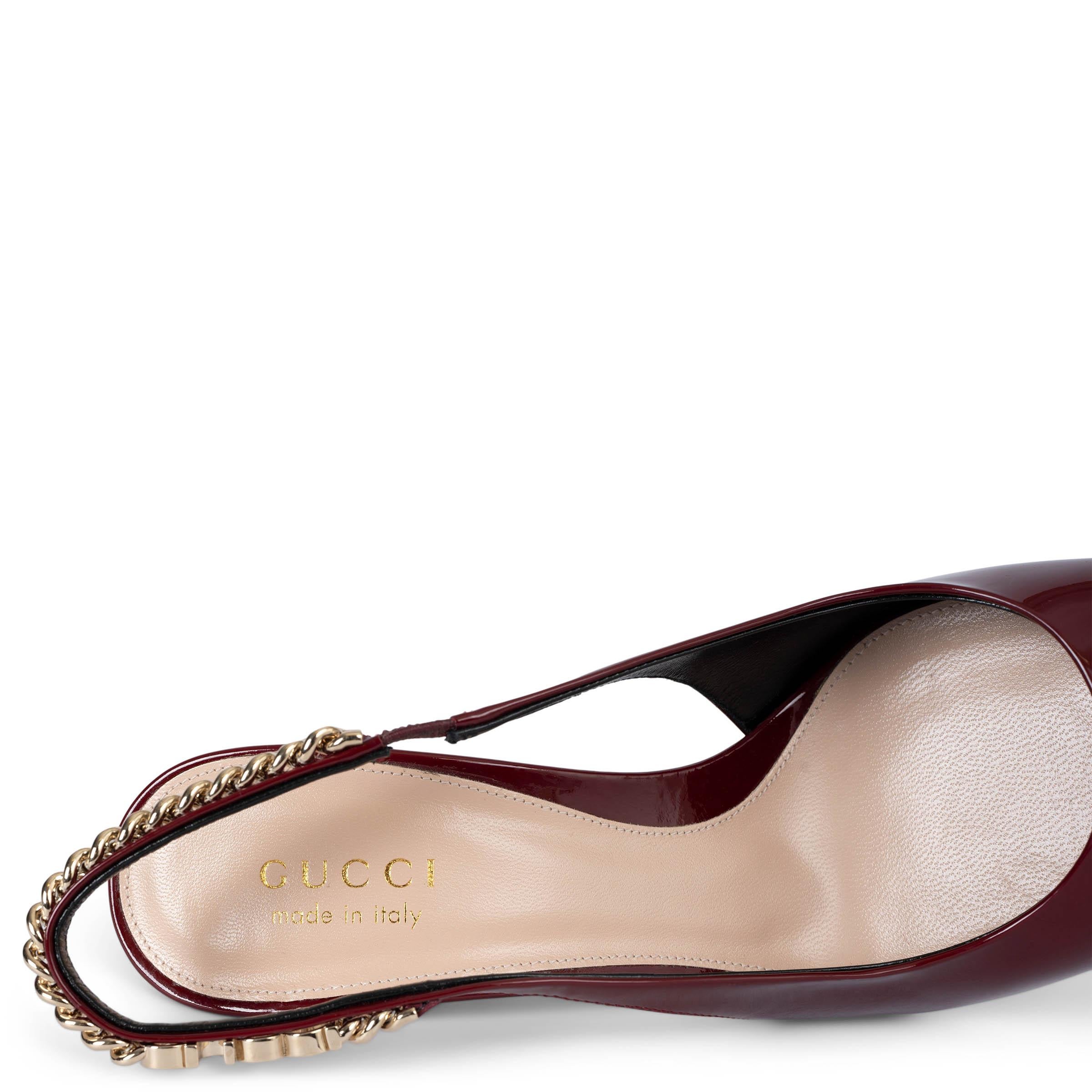 GUCCI Ancora red patent leather 2024 SIGNORA Slingbacks Shoes 39 For Sale 1