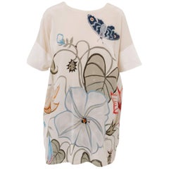 Gucci and Kris Knight Resort Ivory Silk Floral Butterfly Shirt, 2015