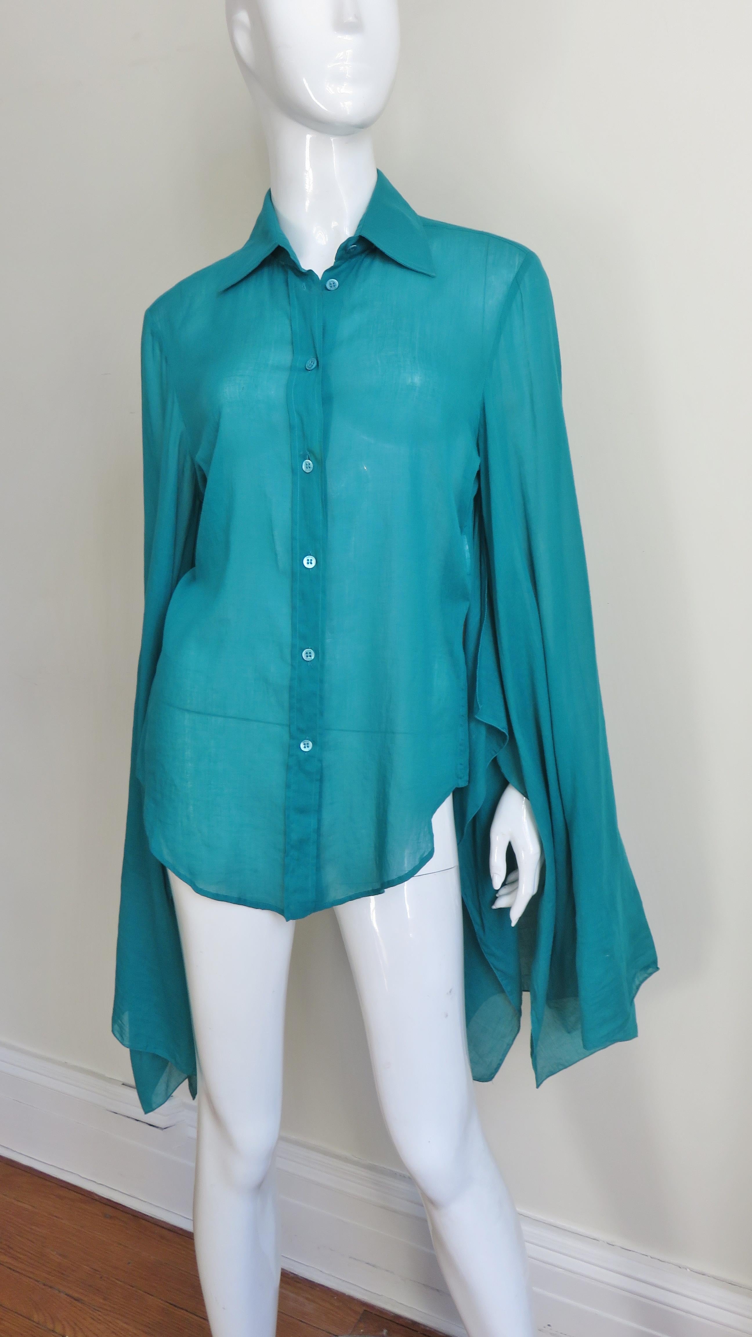 Blue Tom Ford for Gucci Angel Sleeve Shirt