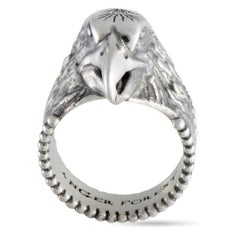 Gucci Anger Forest Silver Eagle Head Ring