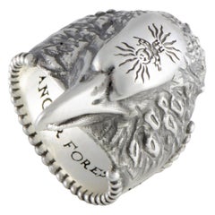 Gucci Anger Forest Silver Eagle Head Ring