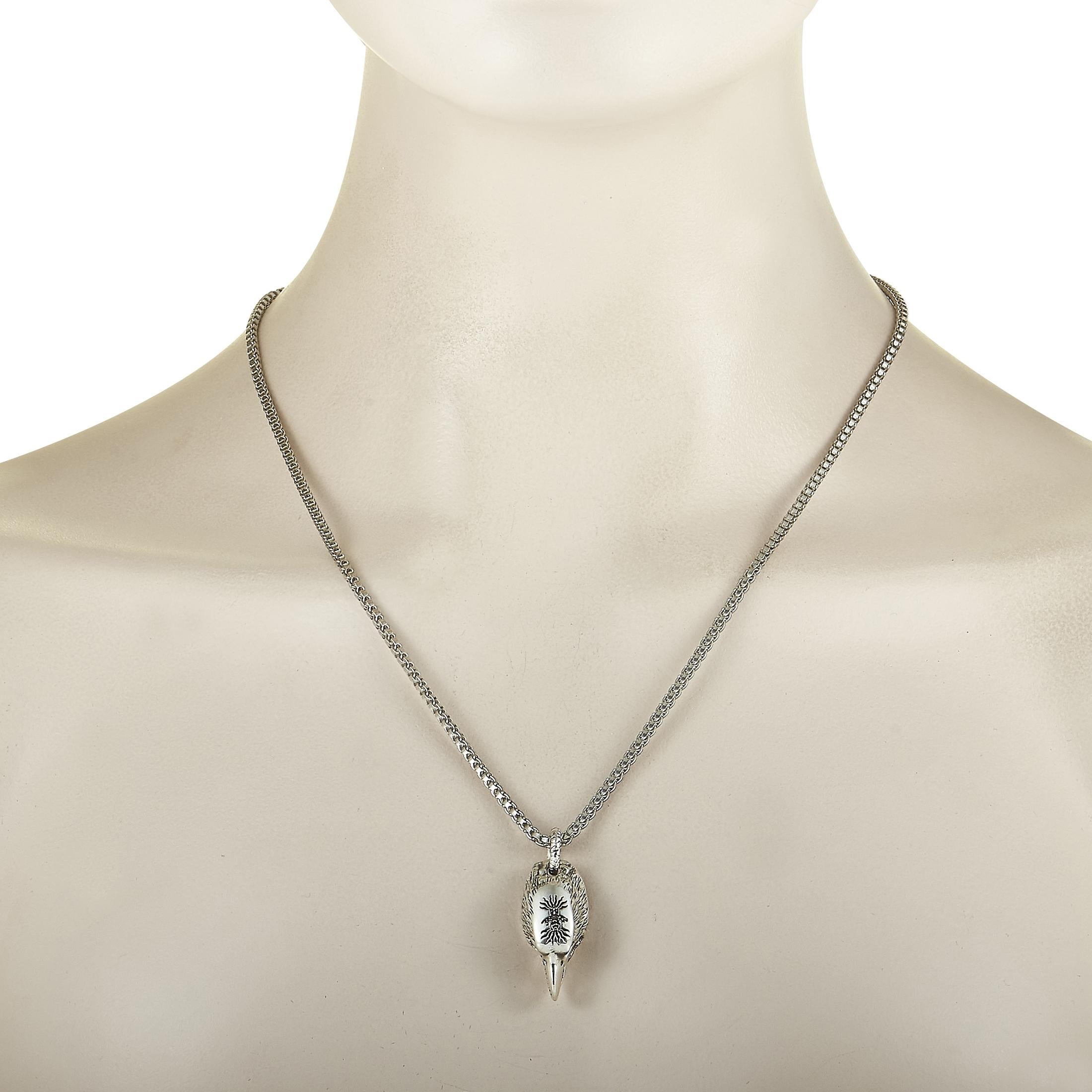 Gucci Anger Forest Sterling Silber Adlerkopf Halskette im Zustand „Neu“ in Southampton, PA