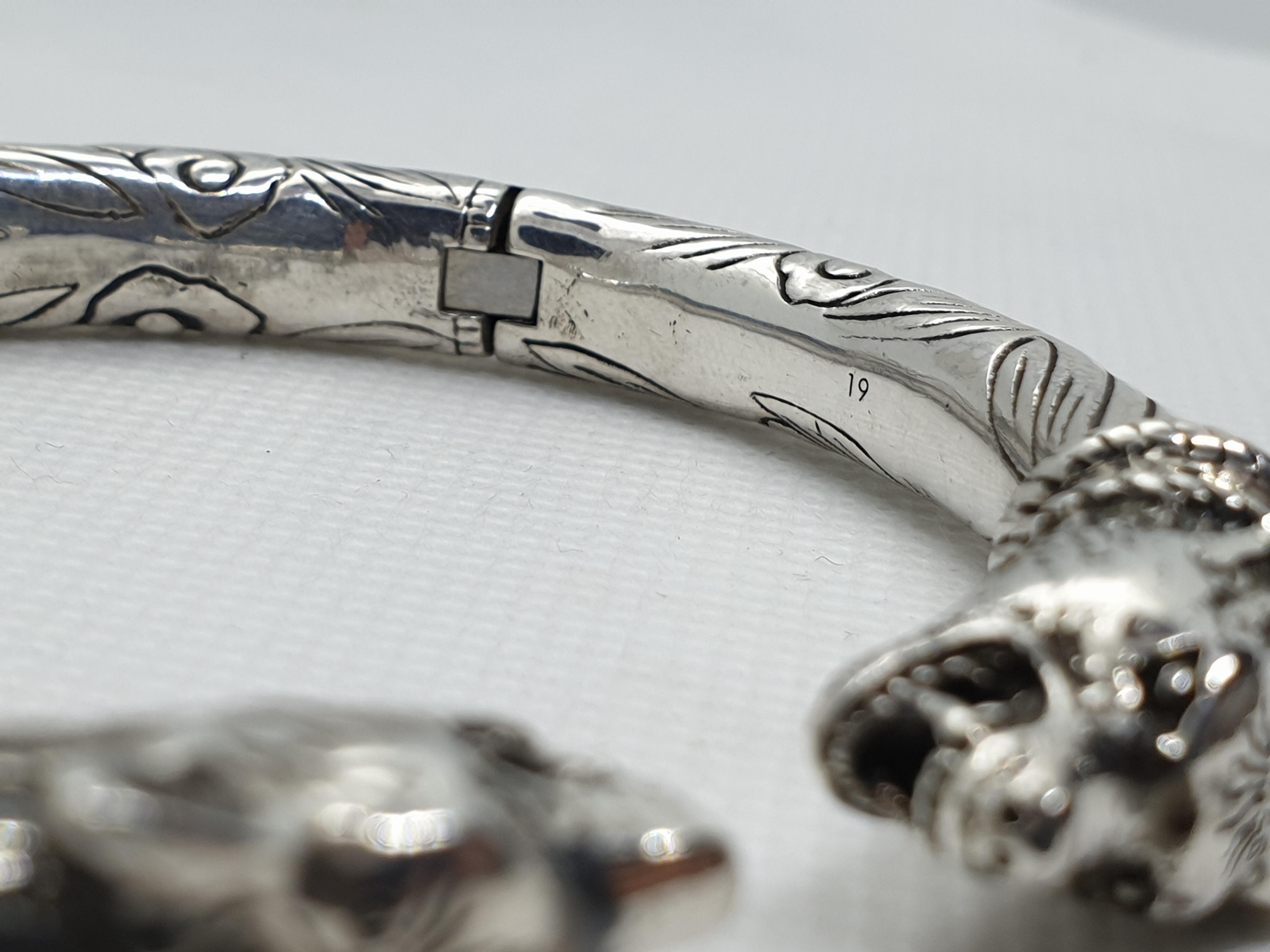 Gucci Anger Forest Sterling Silver Man Bracelet, 2010s In Excellent Condition For Sale In firenze, IT