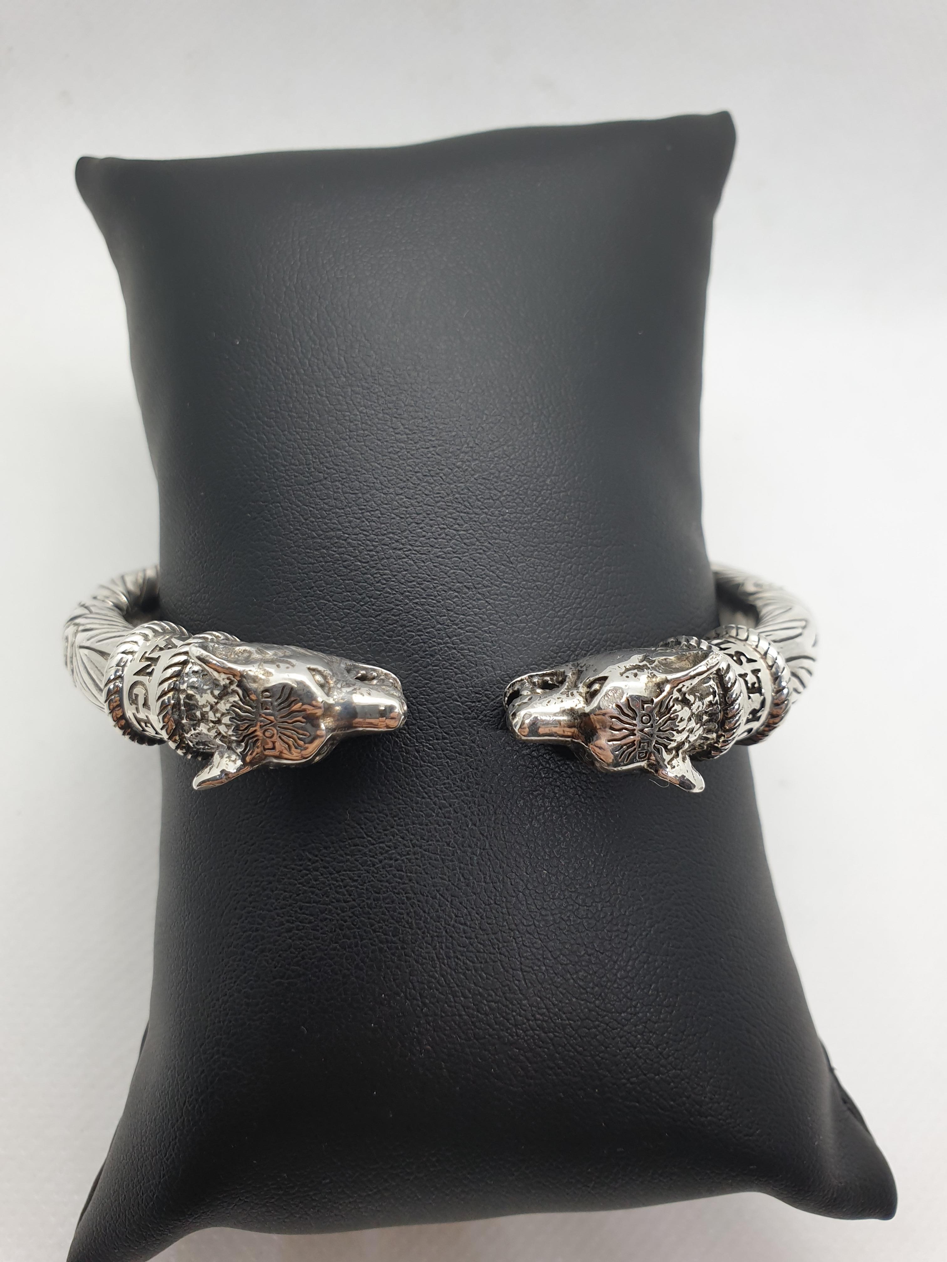 Gucci Anger Forest Sterling Silver Man Bracelet, 2010s For Sale 1