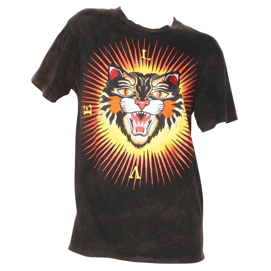 Gucci Angry Cat Print T-Shirt For Sale at 1stDibs | gucci cat tshirt