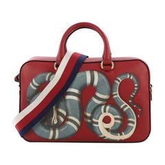 Gucci Animal Boston Top Handle Bag Printed Leather Medium