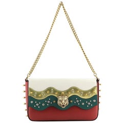 Gucci Animalier Kette Umhängetasche Nieten Leder Medium