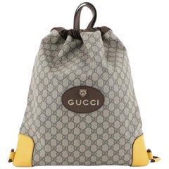 Gucci Animalier Drawstring Backpack GG Coated Canvas Large