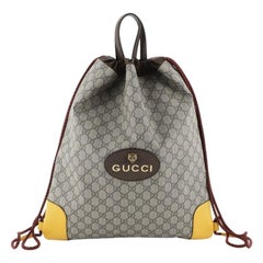 Gucci Animalier Drawstring Backpack GG Coated Canvas Large