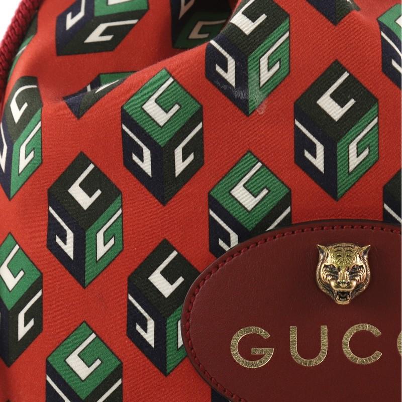 Gucci Animalier Drawstring Backpack Printed Canvas Large 3