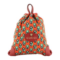 Gucci Animalier Drawstring Backpack Printed Canvas Large