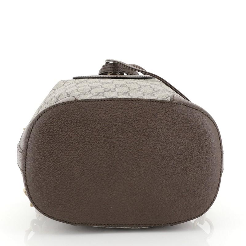 Gray Gucci Animalier Drawstring Bucket Backpack GG Coated Canvas Mini