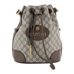Gucci Animalier Drawstring Bucket Backpack GG Coated Canvas Mini