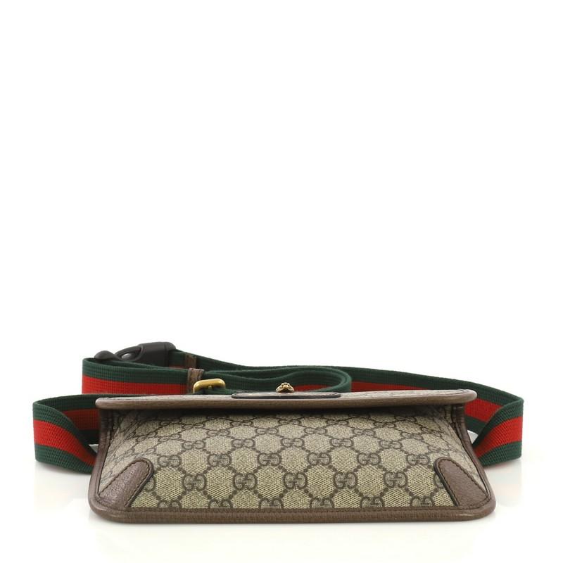 Brown Gucci Animalier Flap Belt Bag GG Coated Canvas