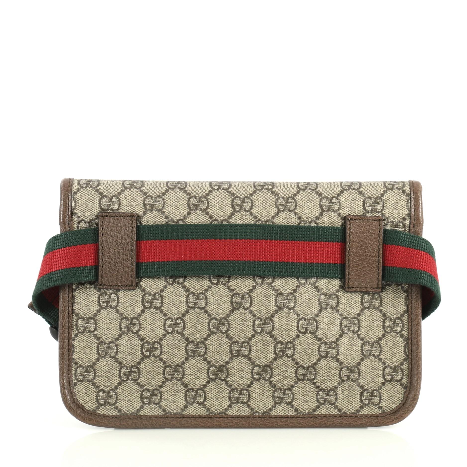 Gucci Animalier Flap Belt Bag GG Coated Canvas In Excellent Condition In NY, NY