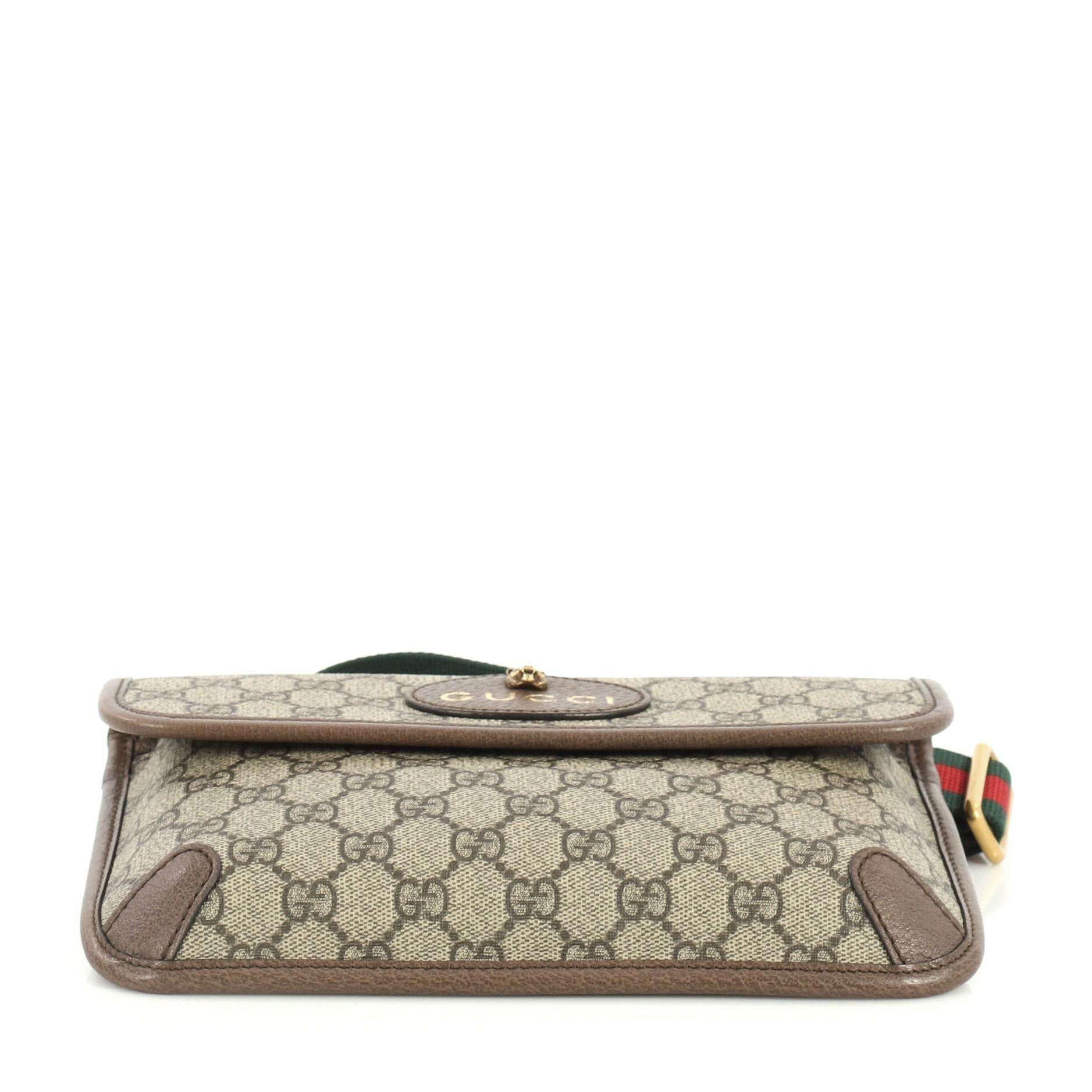 Women's Gucci Animalier Flap Belt Bag GG Coated Canvas