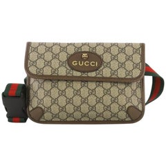 Gucci Animalier Flap Belt Bag GG Coated Canvas