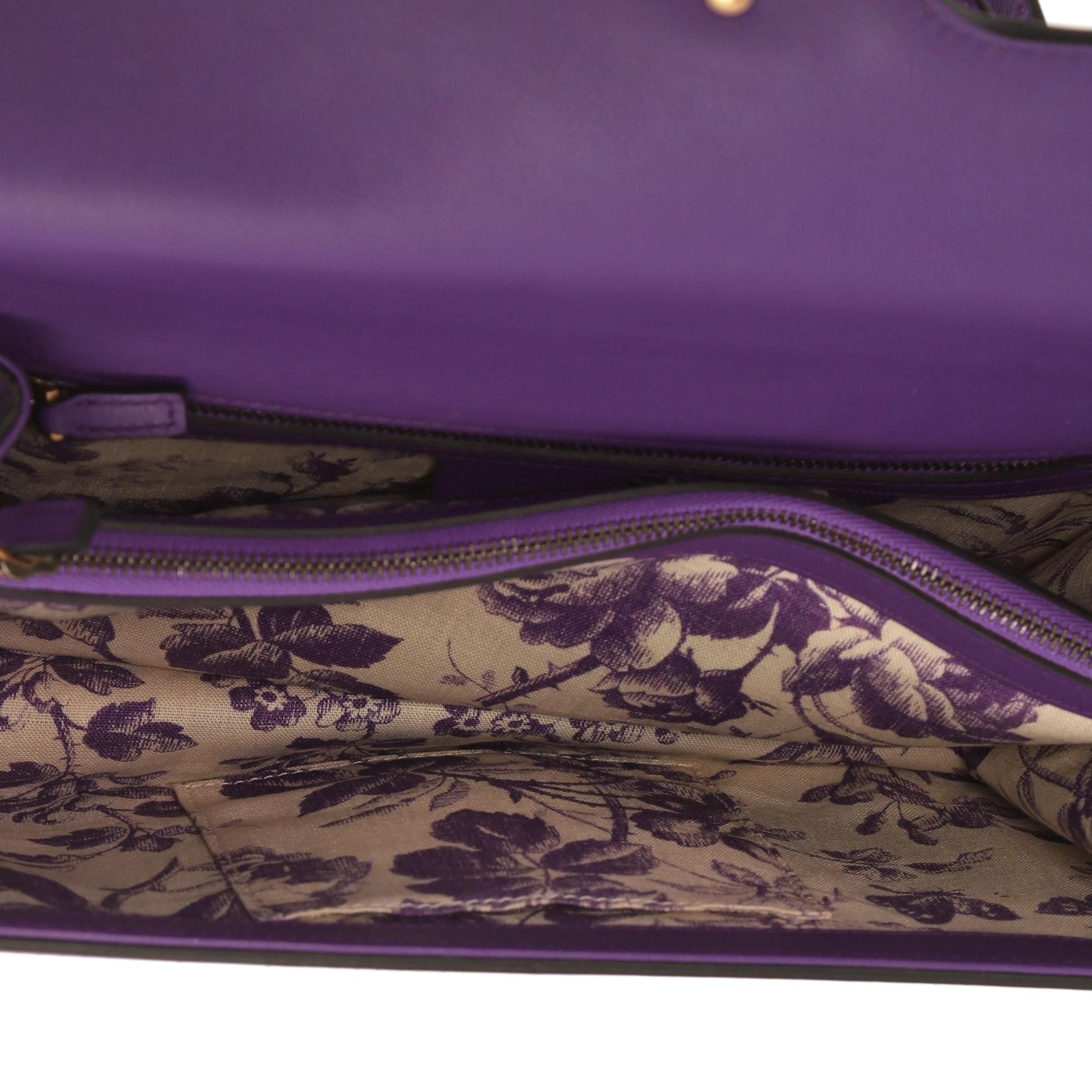 Gucci Animalier Flap Shoulder Bag Leather Medium In Good Condition In NY, NY