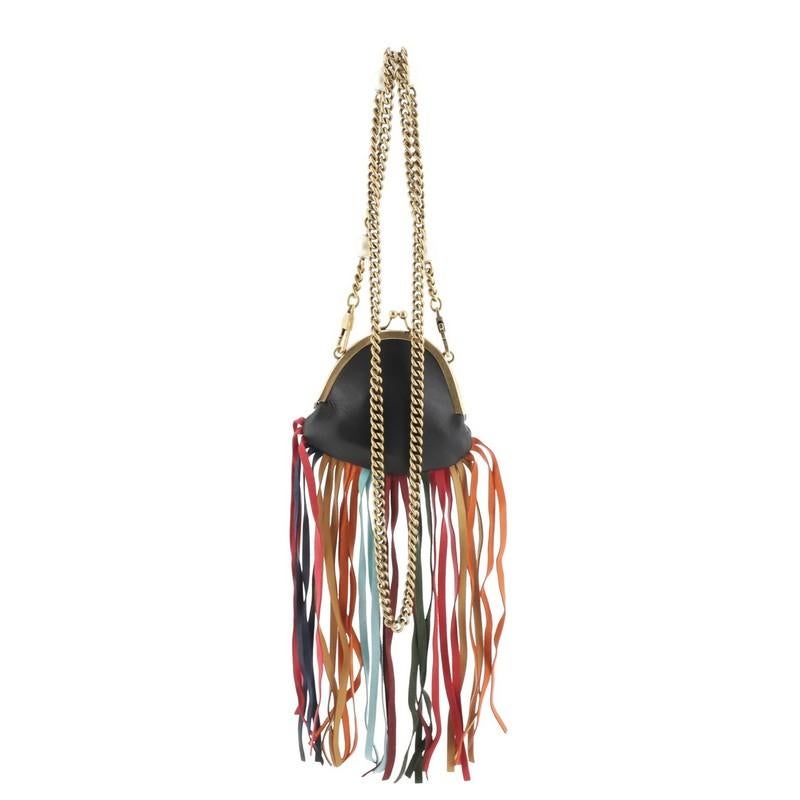 Gucci Animalier Frame Bag Multicolor Fringe In Good Condition In NY, NY