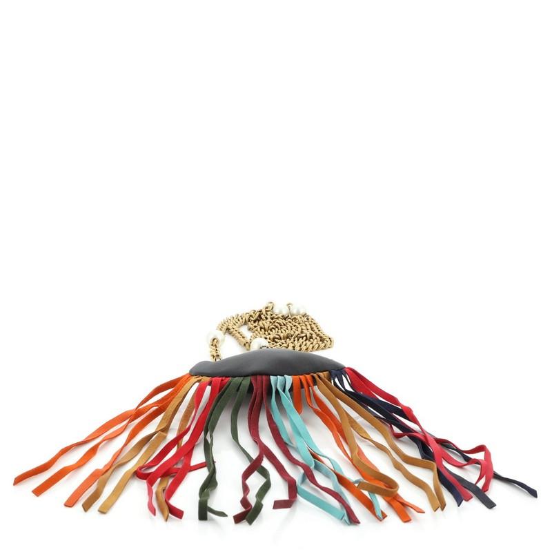Women's or Men's Gucci Animalier Frame Bag Multicolor Fringe