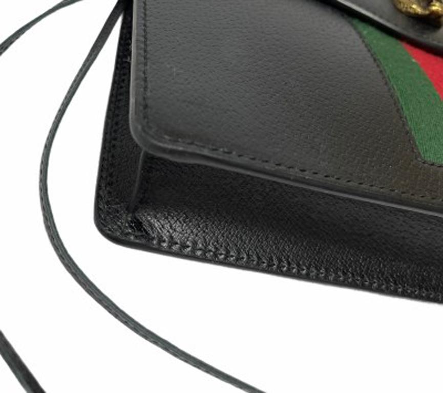 Gucci Animalier Shoulder Bag in Rigid Black Leather with Golden Hardware 3
