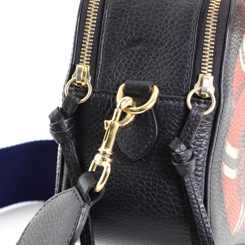 Black Gucci Animalier Zip Camera Bag Printed Leather Medium