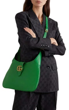 Gucci Aphrodite Green Leather Hobo Shoulder Bag
