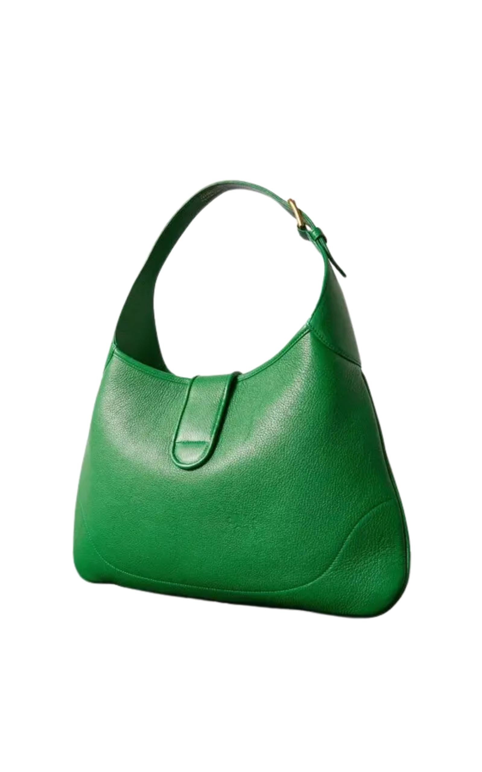 Gucci Aphrodite Green Leather Hobo Shoulder Bag In New Condition For Sale In Brossard, QC