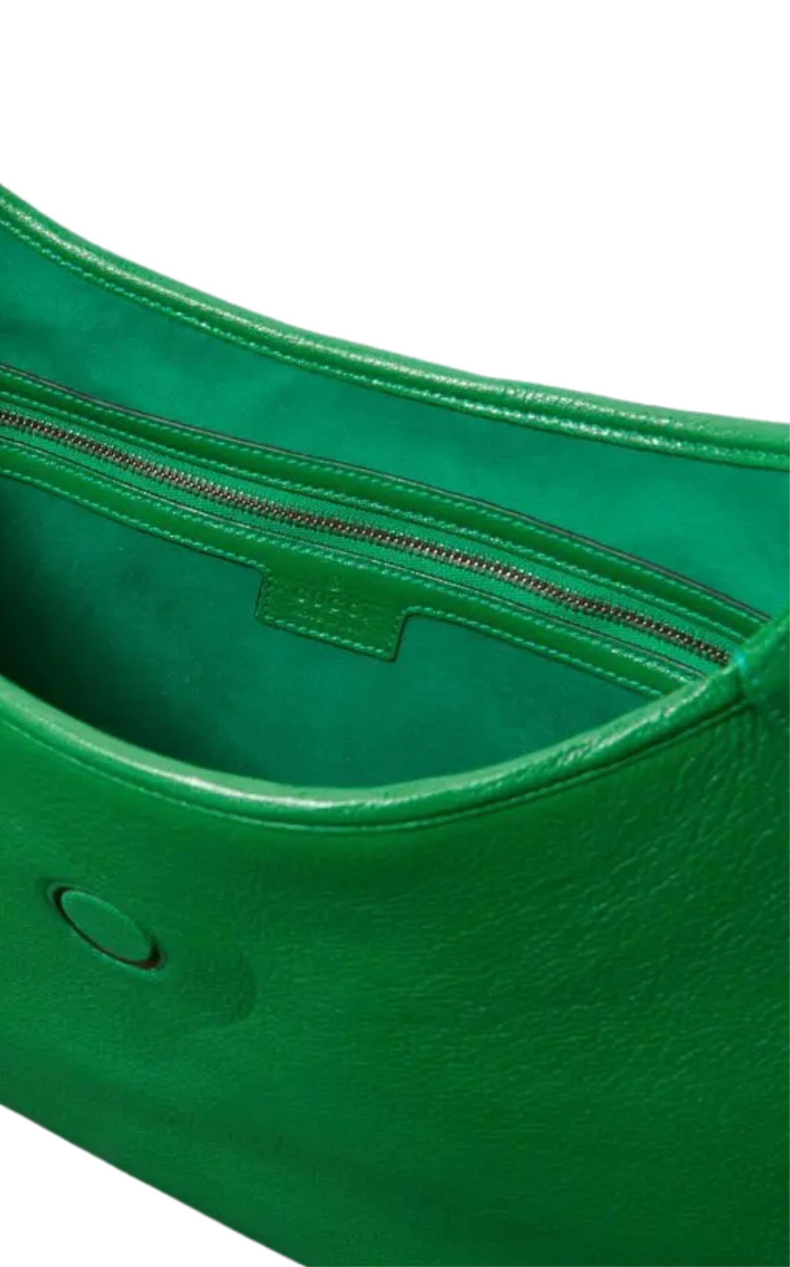 Gucci Aphrodite Green Leather Hobo Shoulder Bag For Sale 1