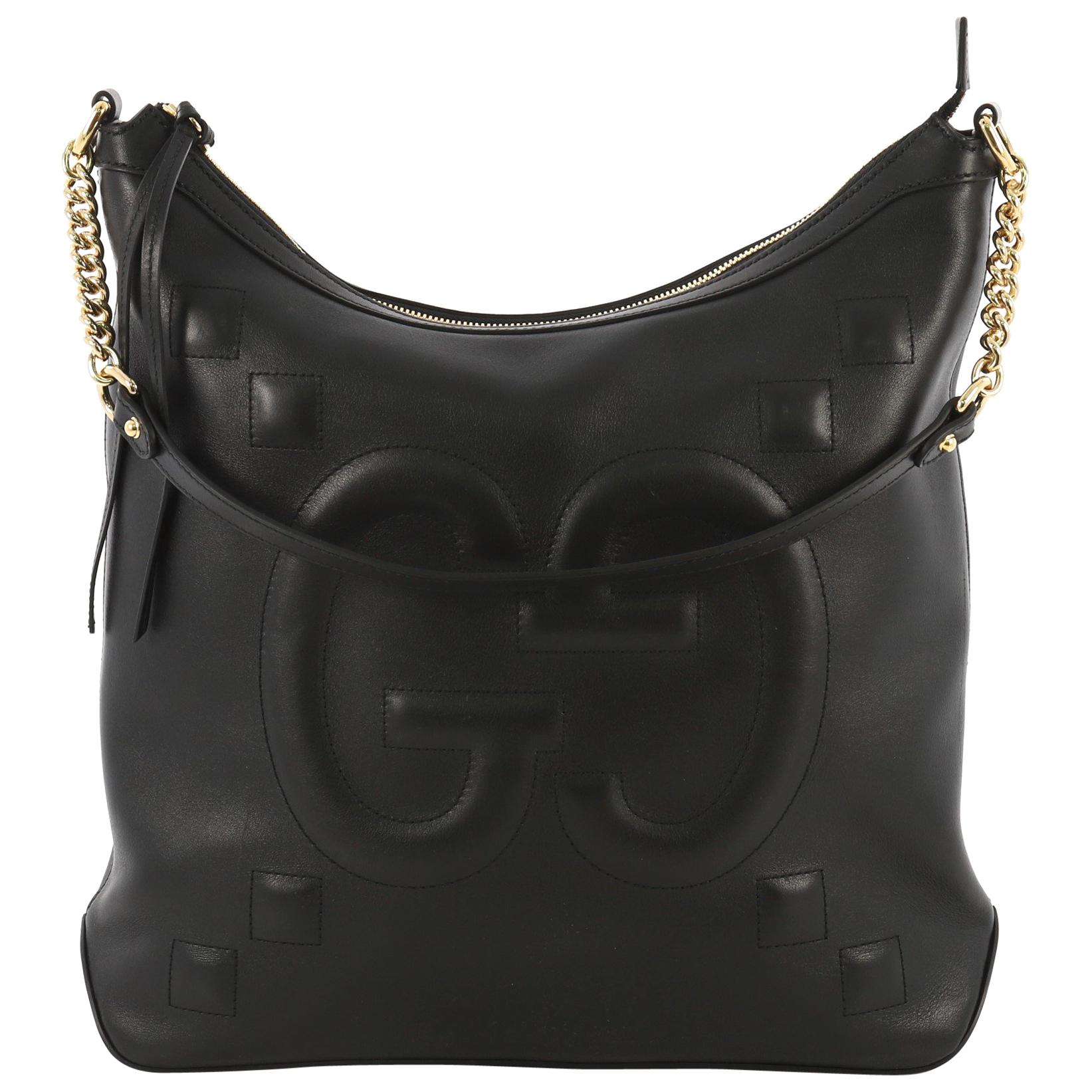 Gucci Apollo Shoulder Bag GucciGhost Embossed Leather Large