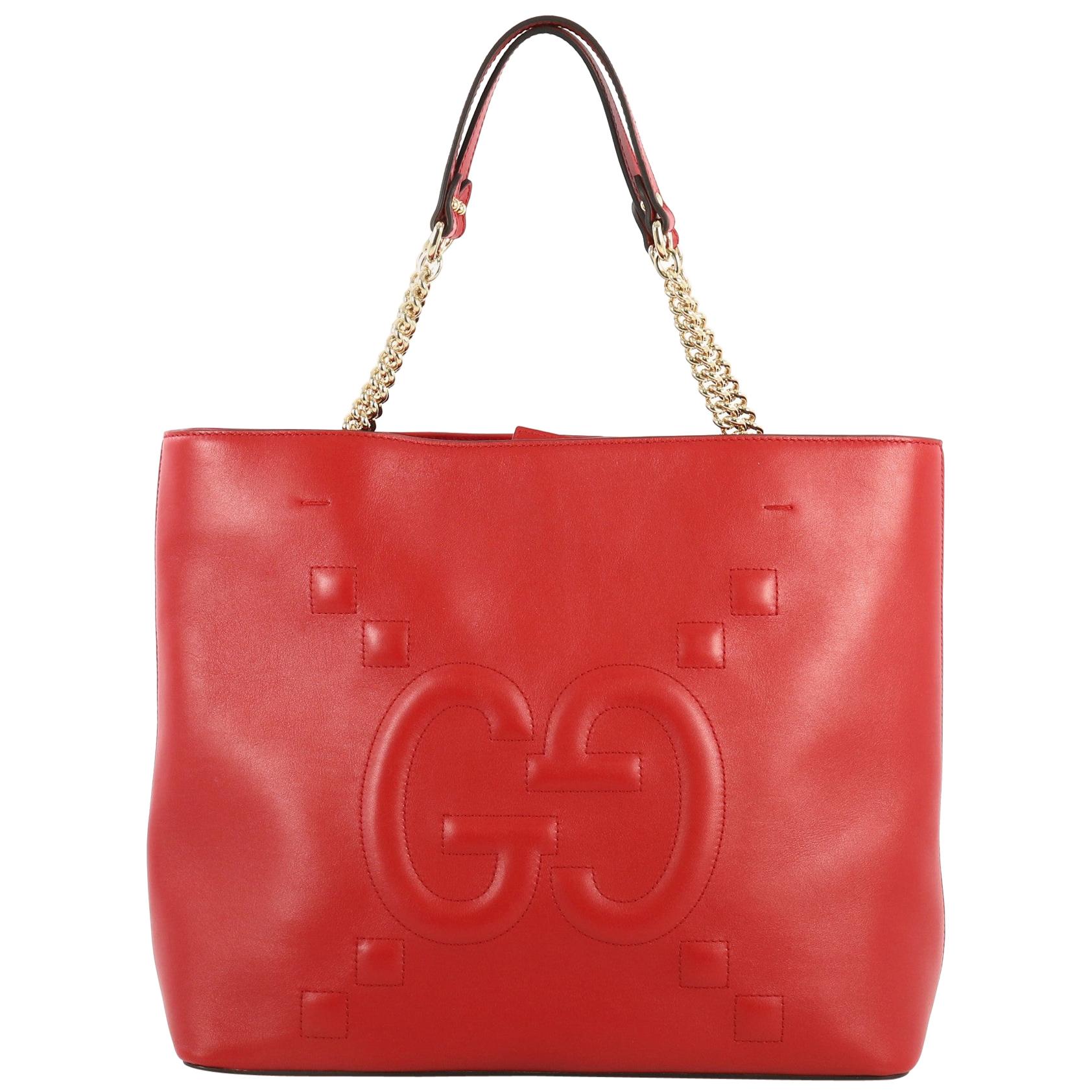 Gucci Apollo Tote GucciGhost Embossed Leather Large